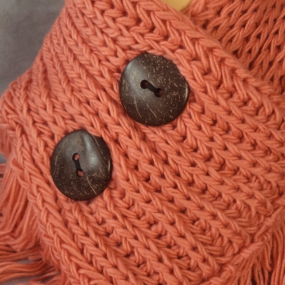 Le Luxe Acrylic Knit Infinity Scarf with Fringe Lightweight Yet Warm Scarf - Picture 7 of 8